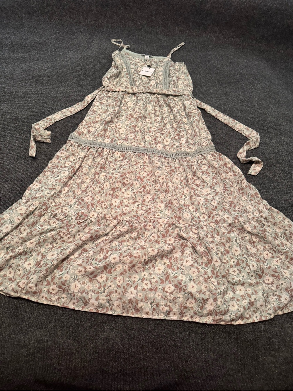 NWT Charlotte Russe Floral Tiered Maxi Dress Boho Cottagecore Sun Dress M